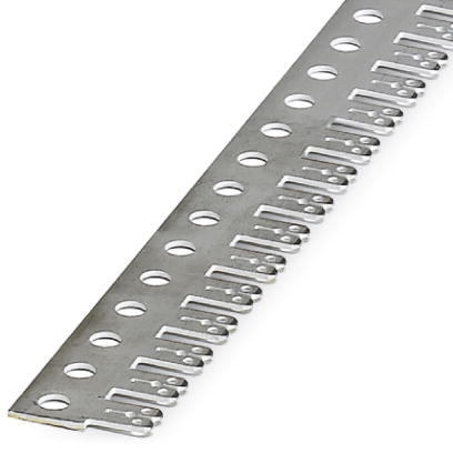 Phoenix Contact Potential busbar; With slotted 6.3/2.8mm flat connectors; Max. 40A; Brass; Tin-Plated; Length: 1m